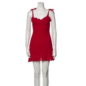 Reformation Christine Dress Viscose Corset Mini Dress Red Size 8 worn once
